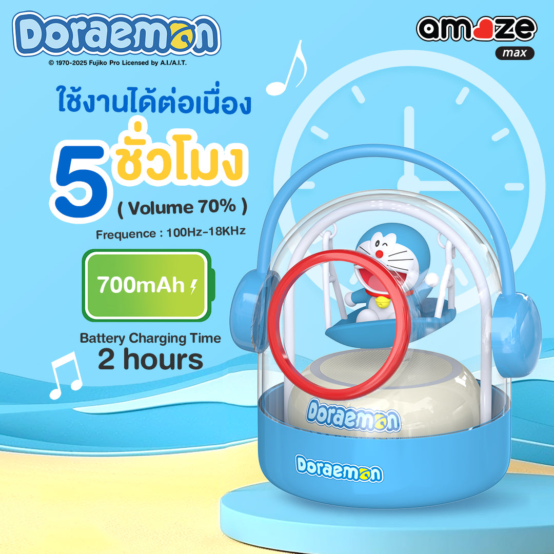 Doraemon Swing Bluetooth Speaker (Blue) by Amaze Max