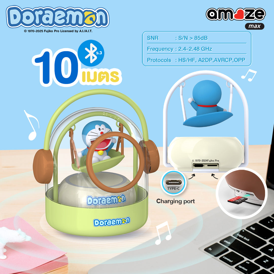 Doraemon Swing Bluetooth Speaker (Blue) by Amaze Max