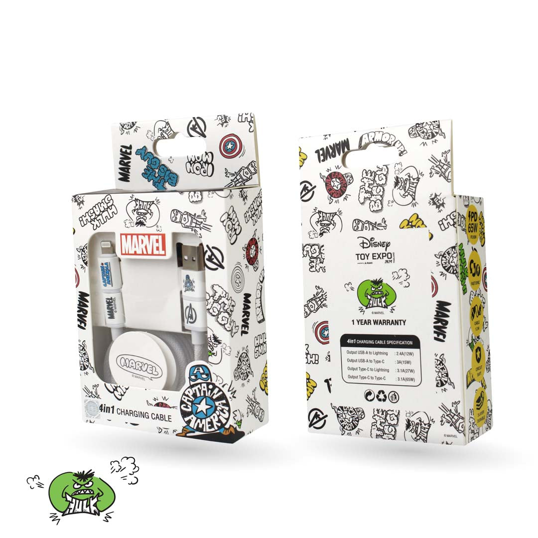 Marvel 4-in-1 Cable (White) by Asaki