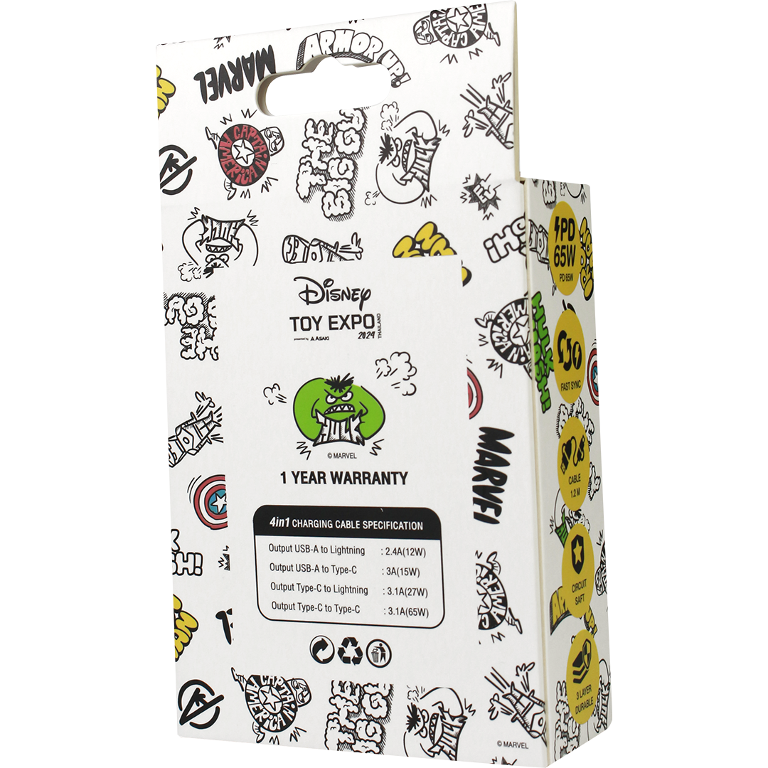 Marvel 4-in-1 Cable (White) by Asaki