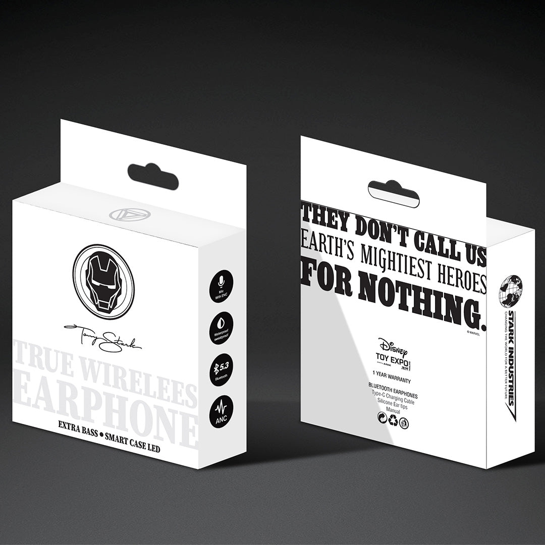 Iron Man Marvel TWS Earphone (White) by Asaki
