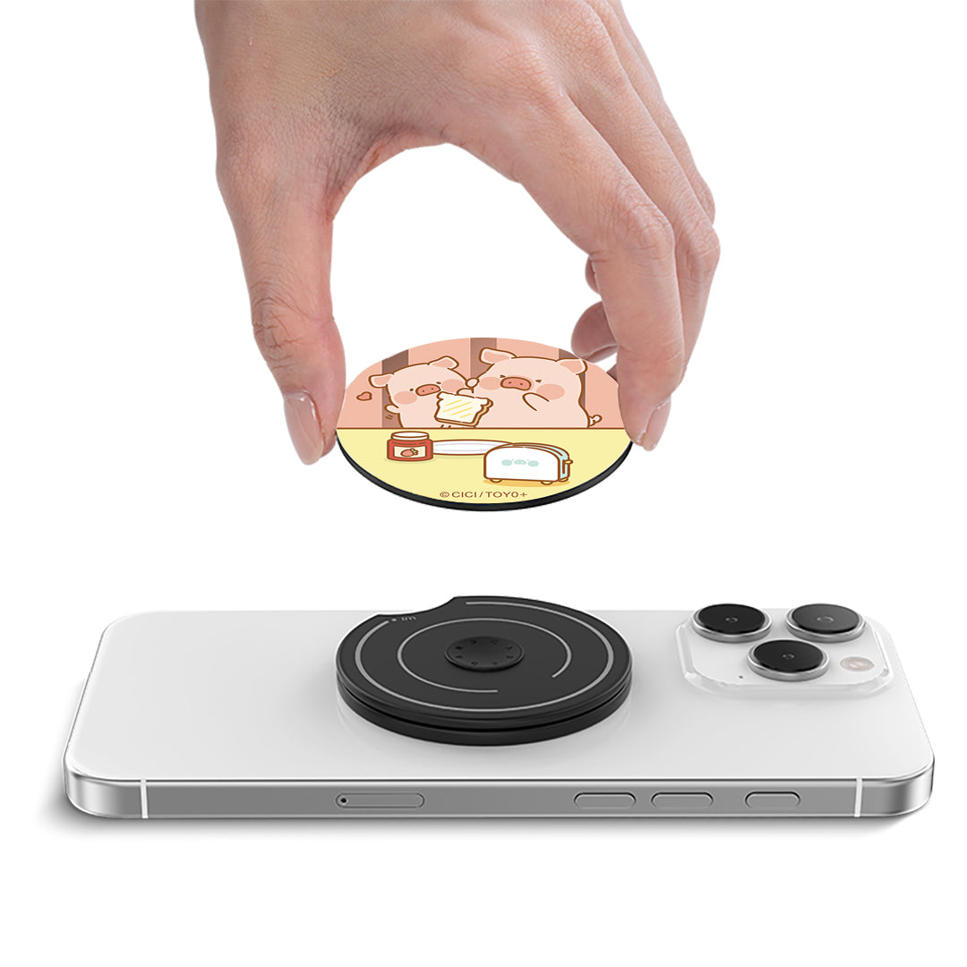 Toast Piggy Lulu the Piggy Griptok Magsafe Stand Cover By Casebang