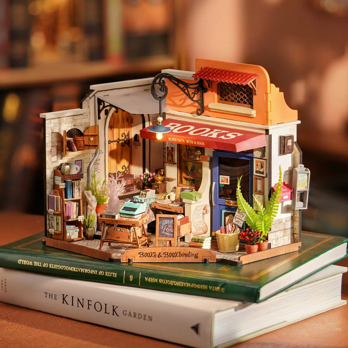 Corner Bookstore DIY Miniature House (DG164) by Rolife