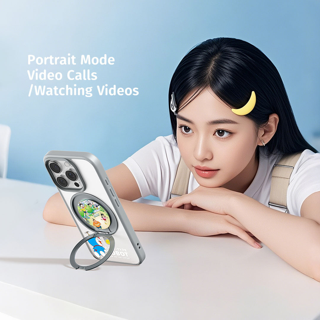 Doraemon Rotating Stand Magnetic Case (iPhone) (Yellow) by Rock