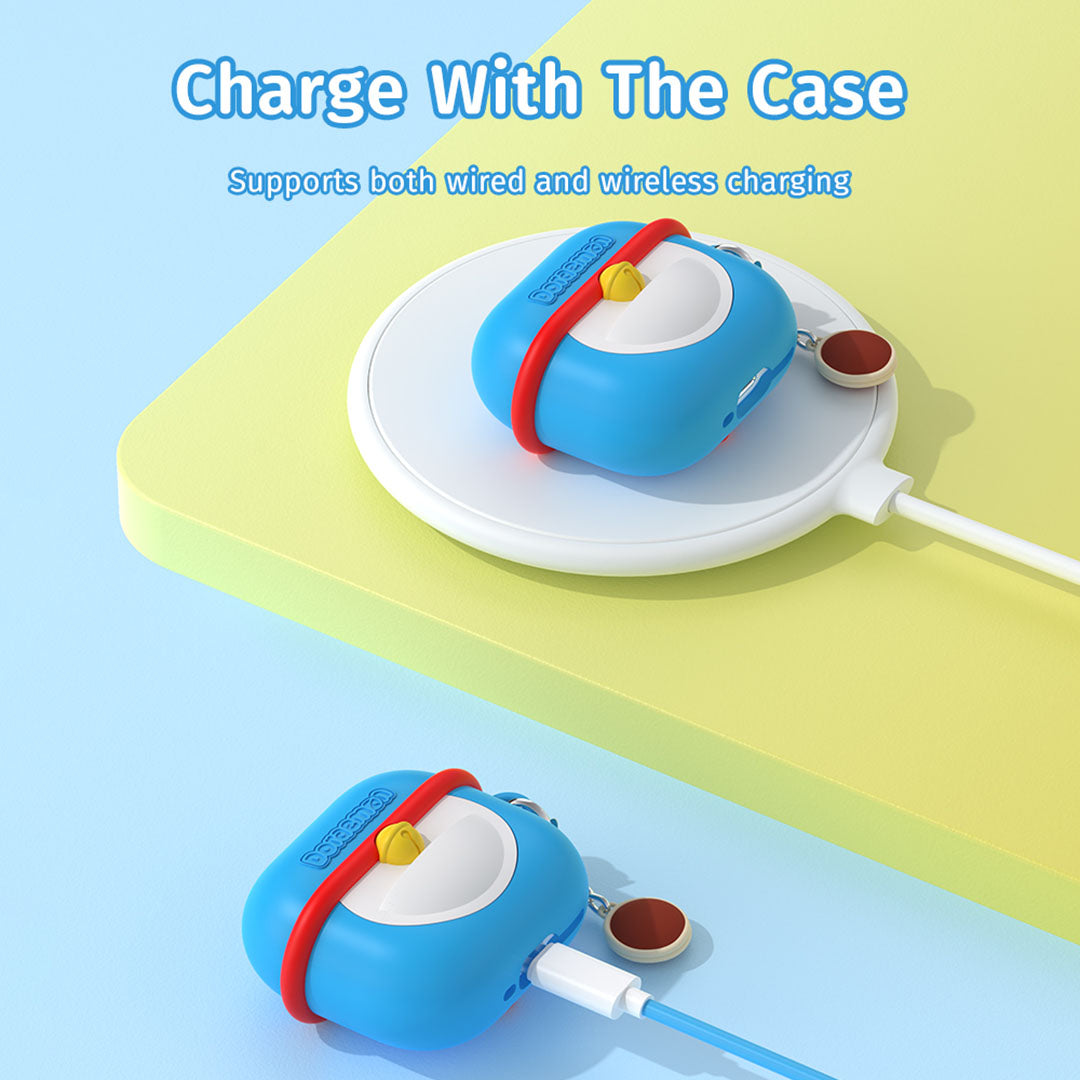 Doraemon Treasure Bag Rabbit Silicone Case (Airpods 4) (Pink) by Rock