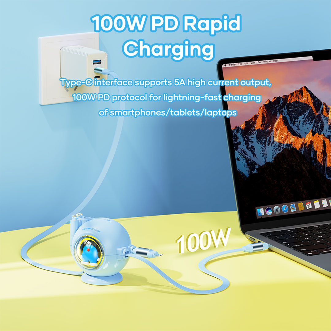 Doraemon 2In1 Charge & Sync Cable (Blue) by Rock