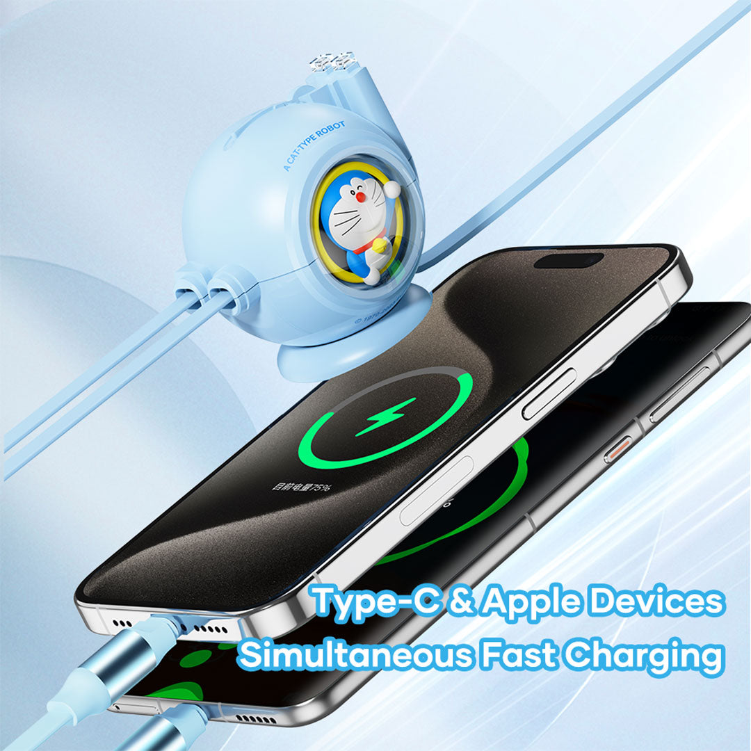 Doraemon 2In1 Charge & Sync Cable (Blue) by Rock