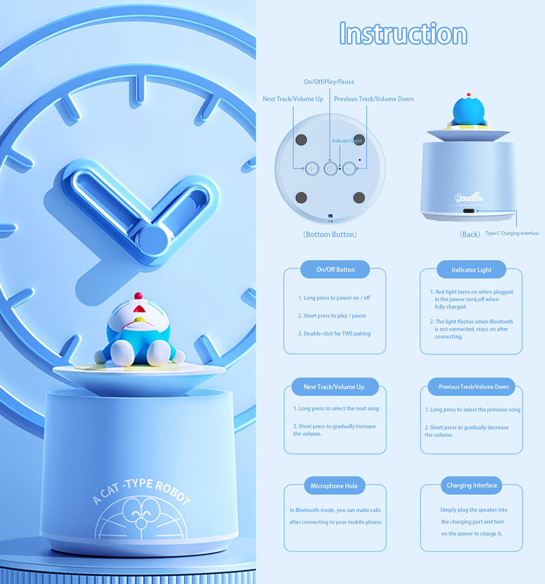 Doraemon Summer Speaker (Blue) by Rock