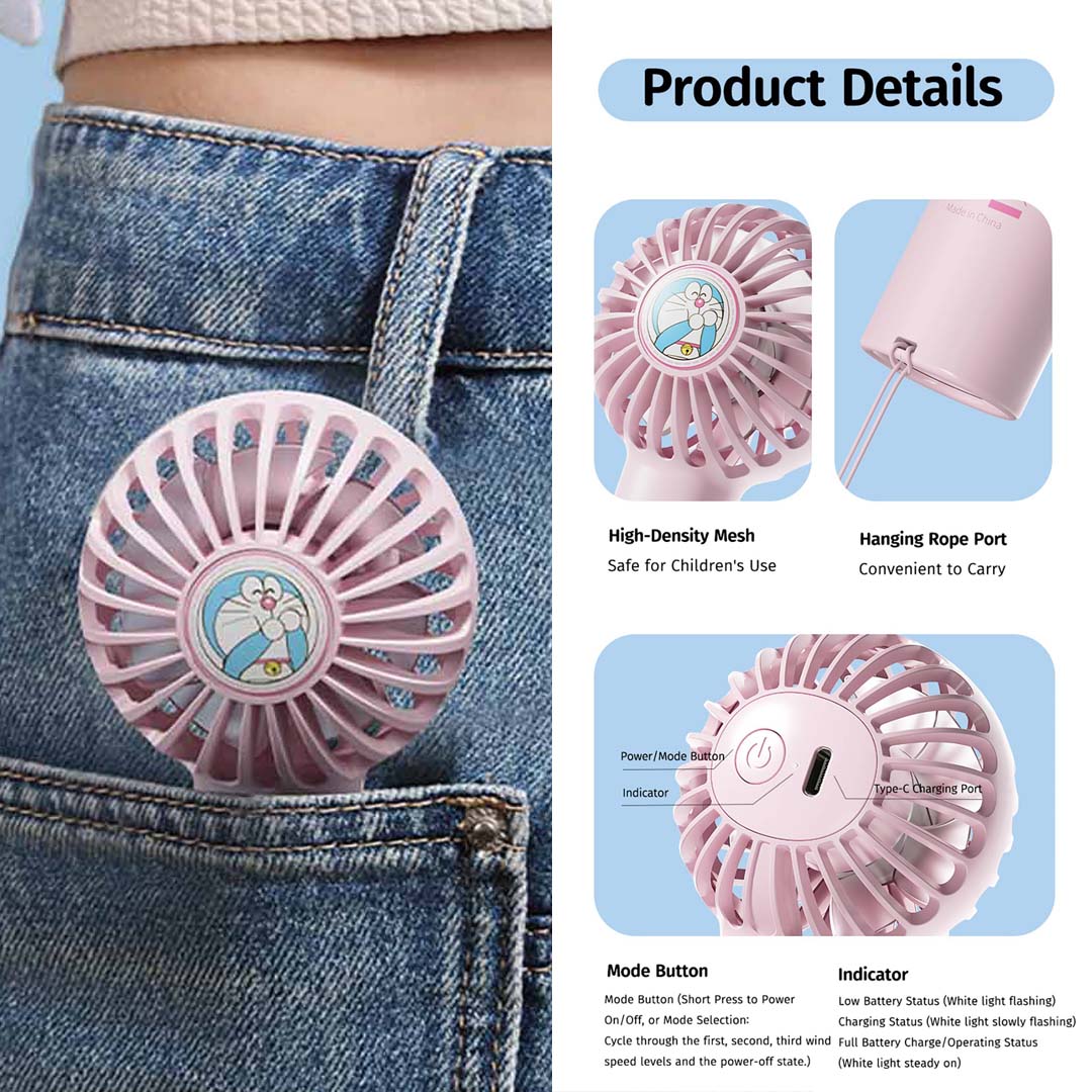 Doraemon Mini Handheld Fan (Blue) by Rock