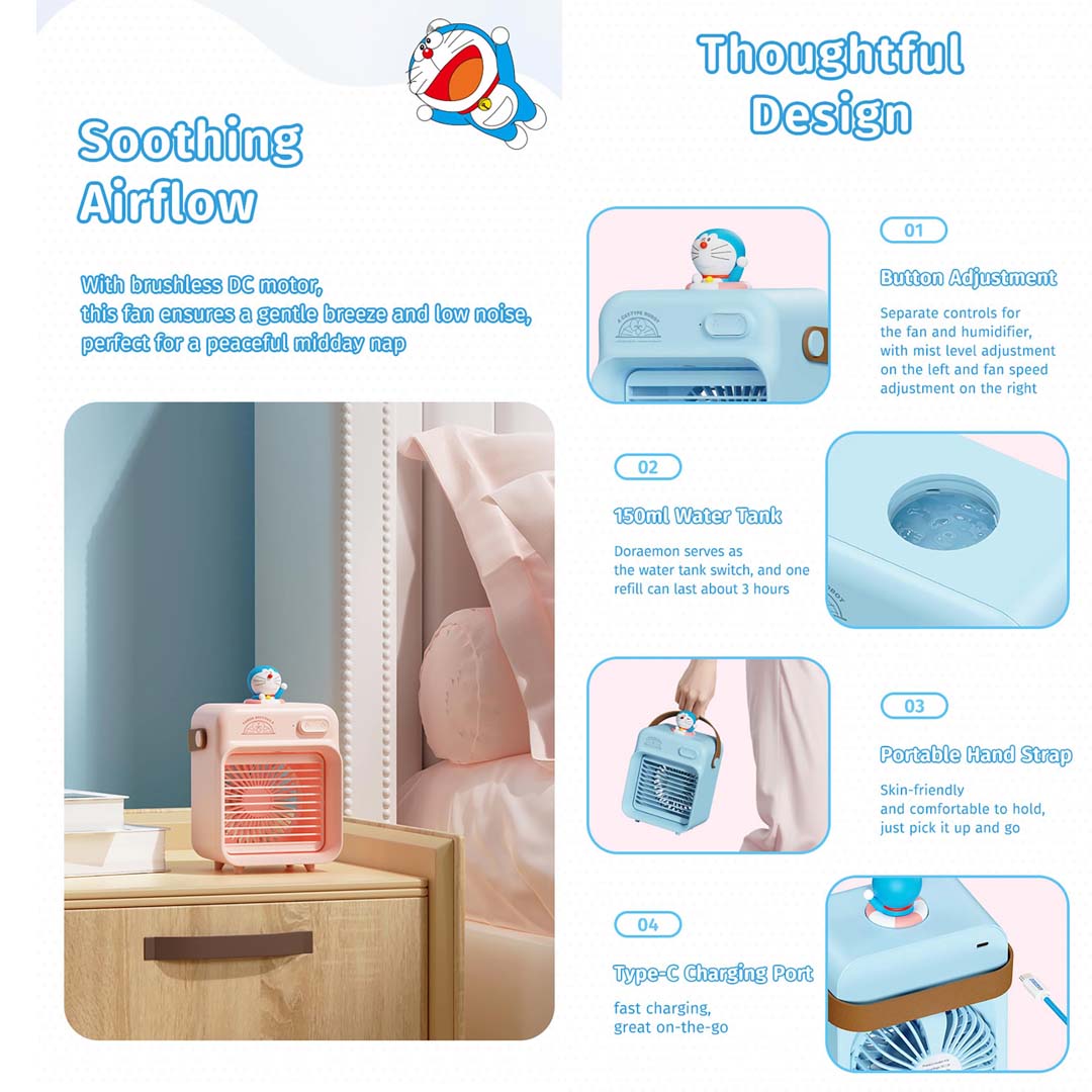 Doraemon Cooling Water Fan (Pink) by Rock