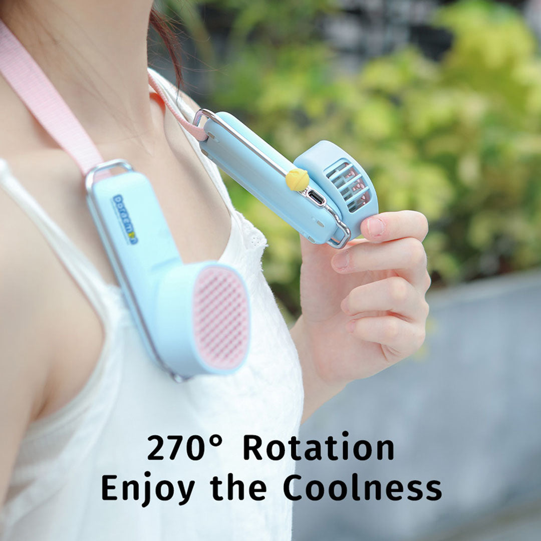 Doraemon Hanging Neck Fan (Blue) by Rock