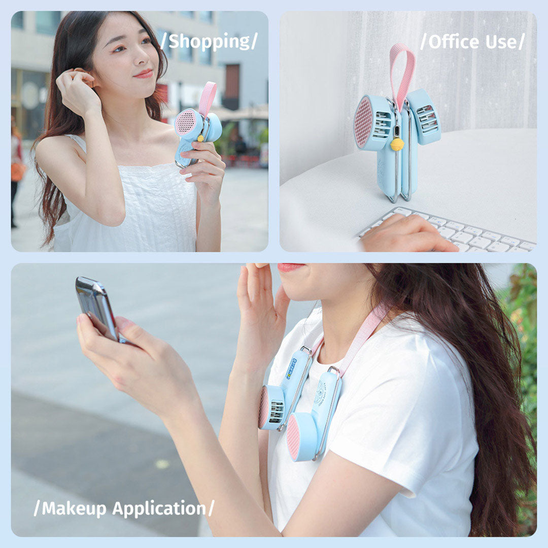 Doraemon Hanging Neck Fan (Blue) by Rock
