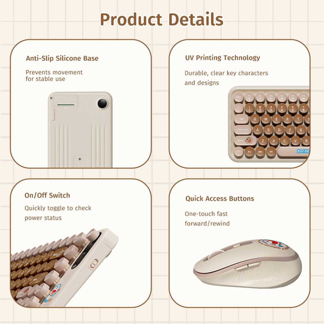 Doraemon Keyboard and Mouse Kit (Beige) by Rock