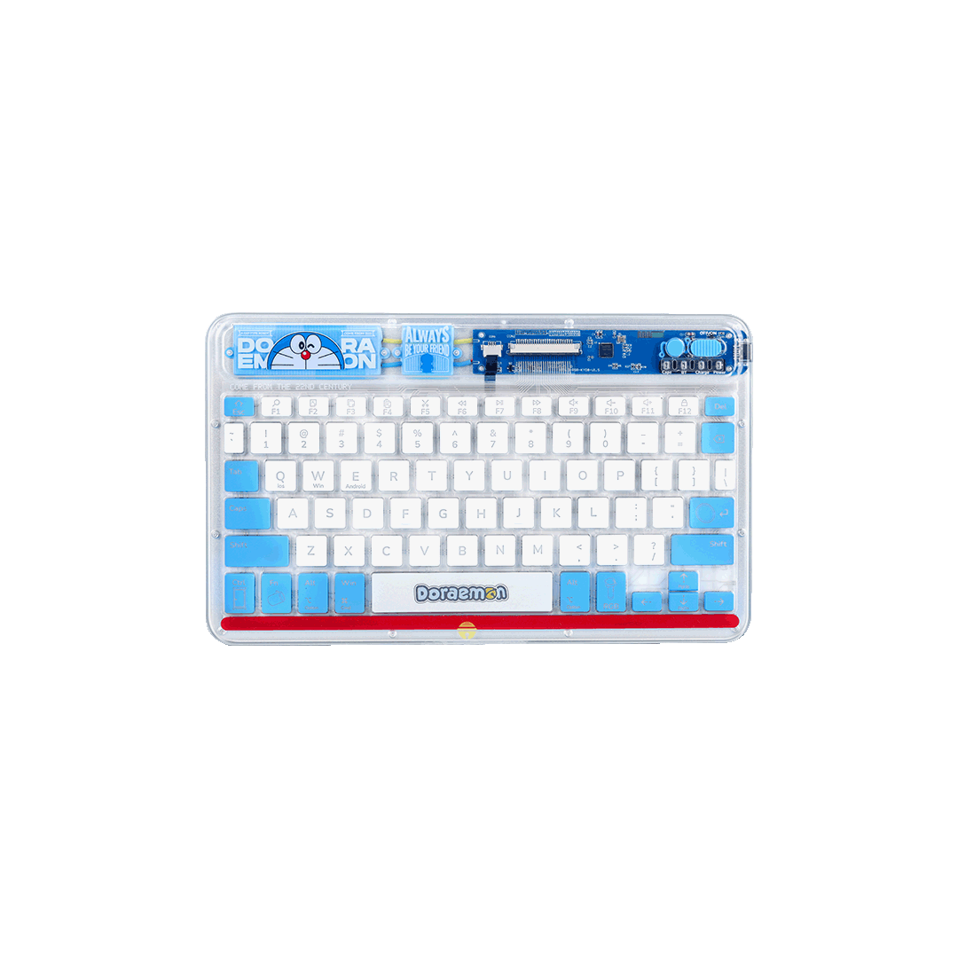 Doraemon Transpancy Keyboard (Blue and White) by Rock