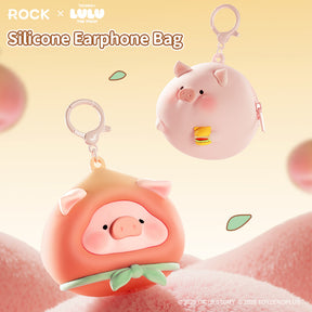 LuLu the Piggy Piggy Peach Silicone Earphone Bag by Rock