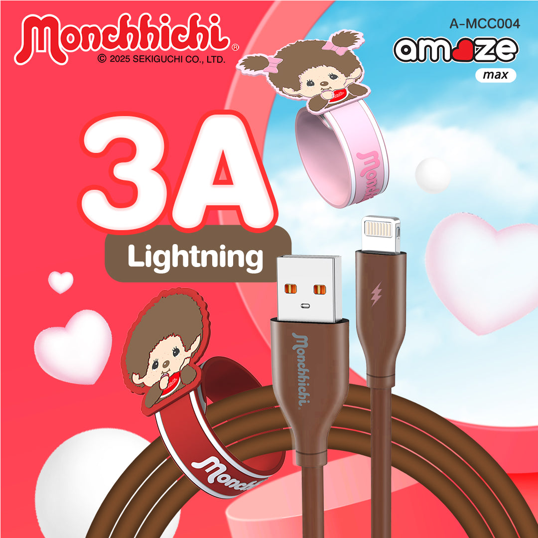 Monchhichi Boy&Girl Cable 3A 120cm (Brown) by Amaze Max