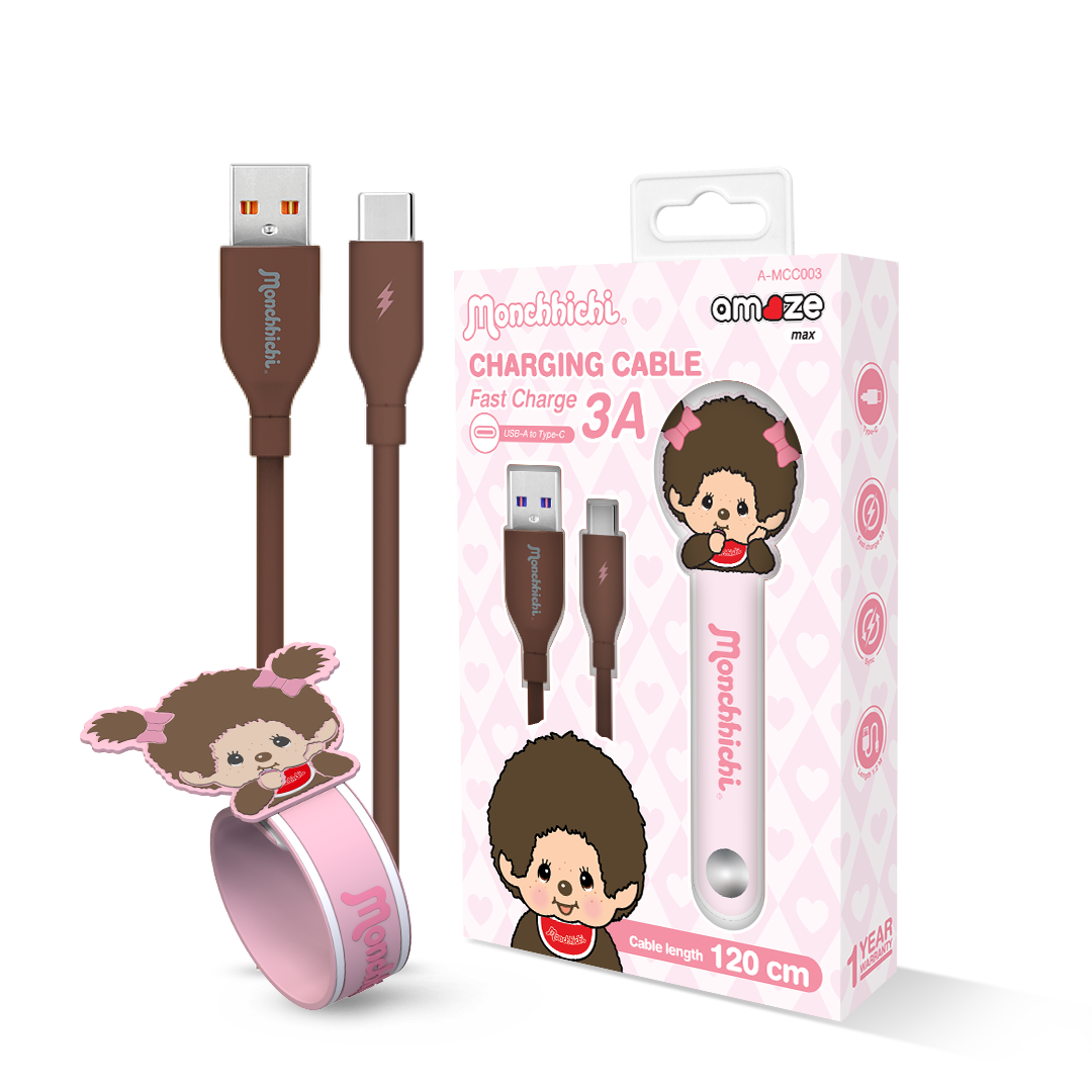 Monchhichi Boy&Girl Cable 3A 120cm (Brown) by Amaze Max