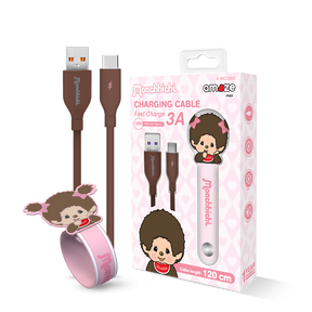 Monchhichi Boy&Girl Cable 3A 120cm (Brown) by Amaze Max
