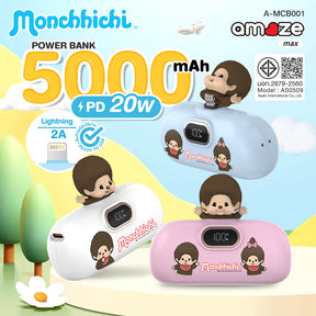Monchhichi Boy & Girl Power Bank Lightning& Type-C  (5000mAh) by Amaze Max