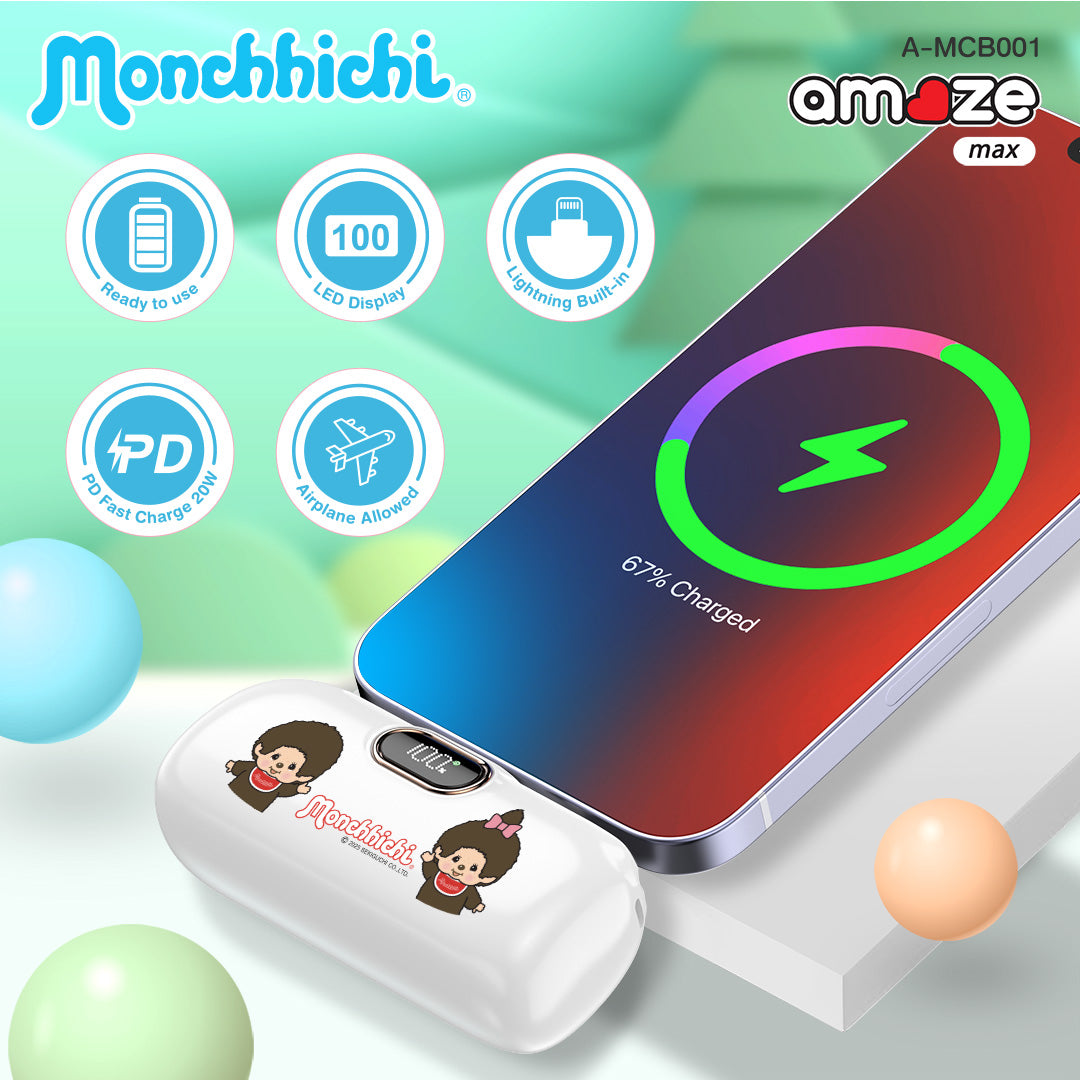 Monchhichi Boy & Girl Power Bank Lightning& Type-C  (5000mAh) by Amaze Max