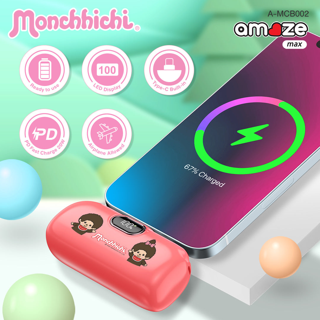 Monchhichi Boy & Girl Power Bank Lightning& Type-C  (5000mAh) by Amaze Max