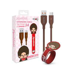 Monchhichi Boy&Girl Cable 3A 120cm (Brown) by Amaze Max