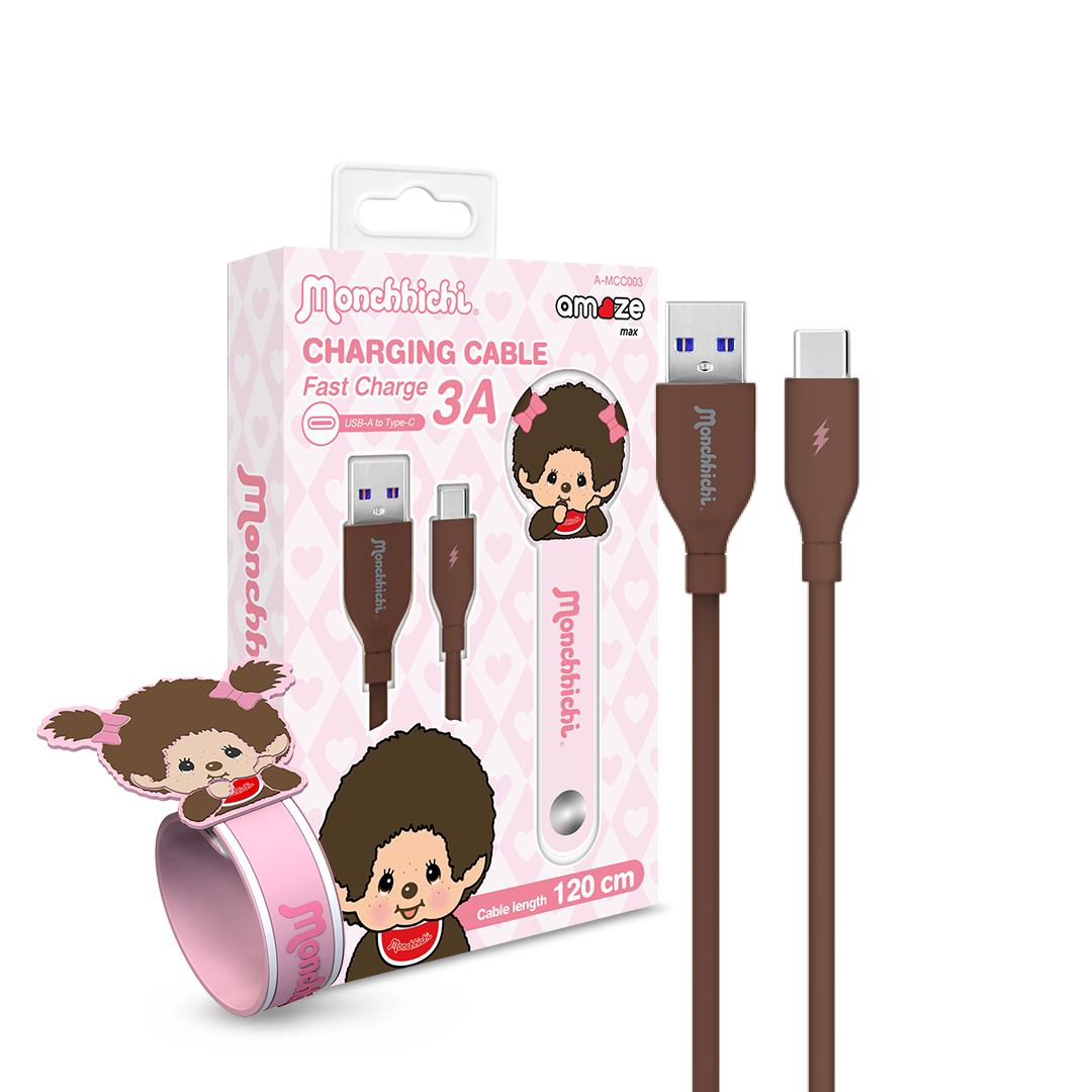 Monchhichi Boy&Girl Cable 3A 120cm (Brown) by Amaze Max