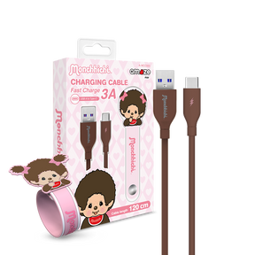 Monchhichi Boy&Girl Cable 3A 120cm (Brown) by Amaze Max