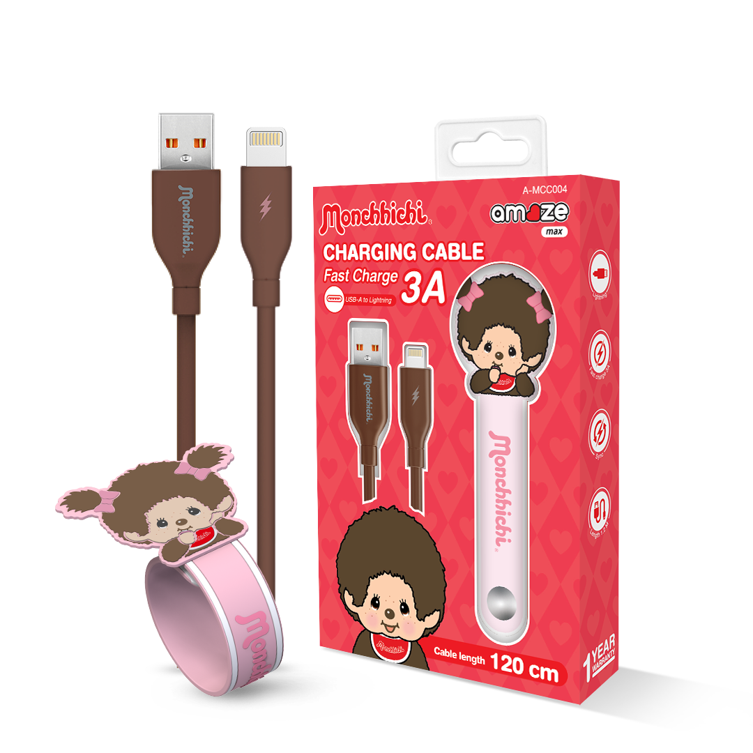 Monchhichi Boy&Girl Cable 3A 120cm (Brown) by Amaze Max
