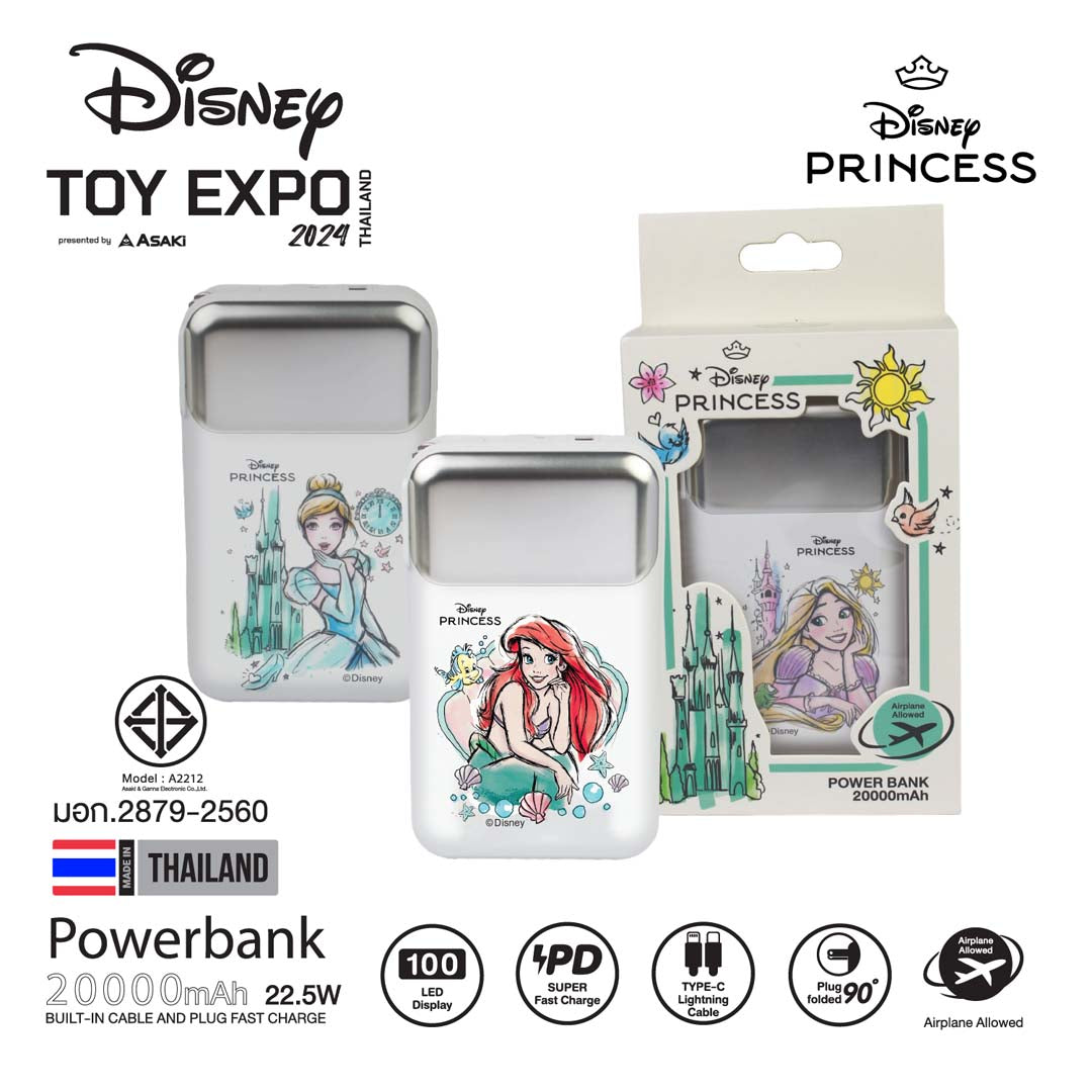 Cinderella Princess Power Bank 20000mAh (White) by Asaki