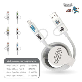Marvel 4-in-1 Cable (White) by Asaki