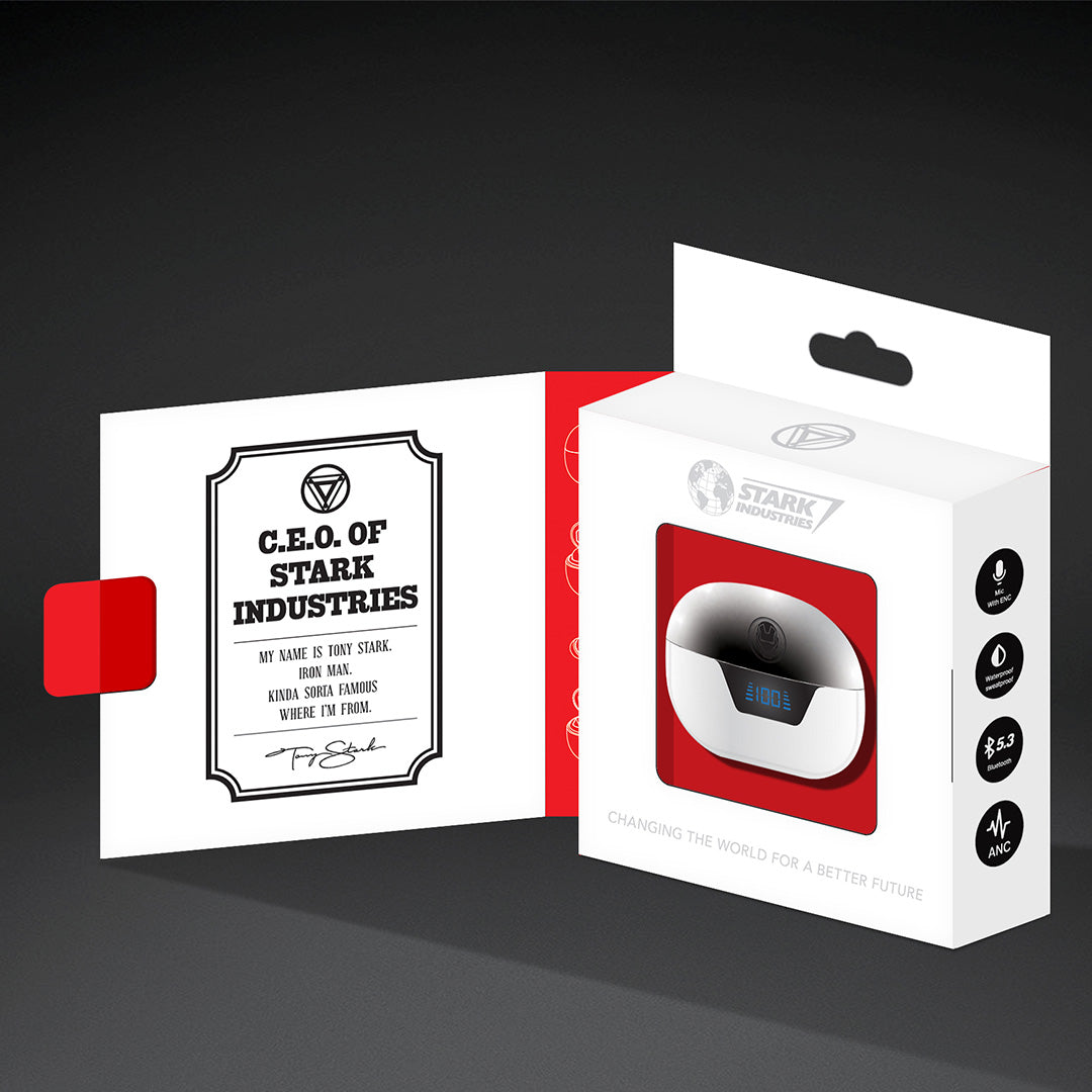 Iron Man Marvel TWS Earphone (White) by Asaki