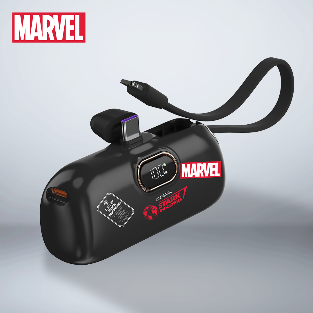 Iron Man Marvel Power Bank Type-C (5000mAh) (Black) by Amaze Max