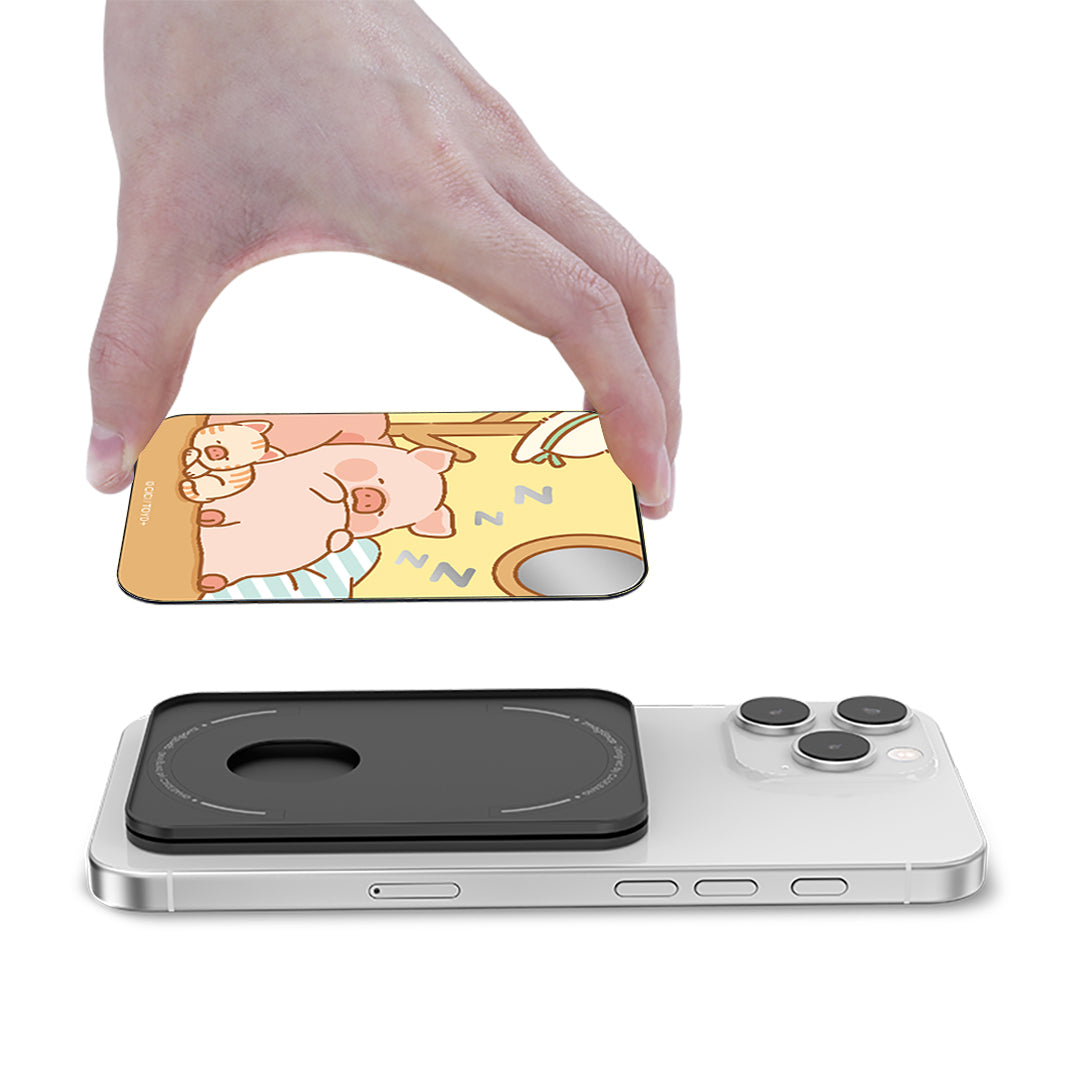 Sleepy Piggy Lulu the Piggy Wallet Magsafe Stand Cover By Casebang