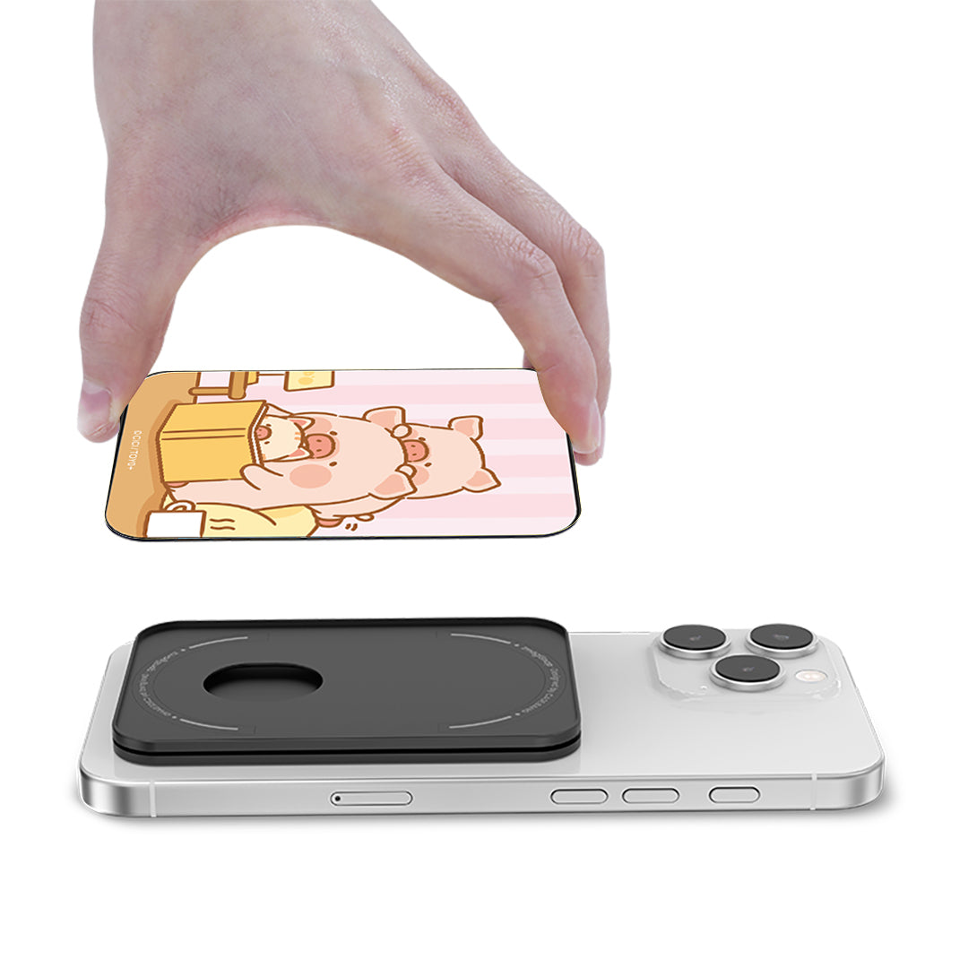 Lay Down Piggy Lulu the Piggy Wallet Magsafe Stand Cover By Casebang