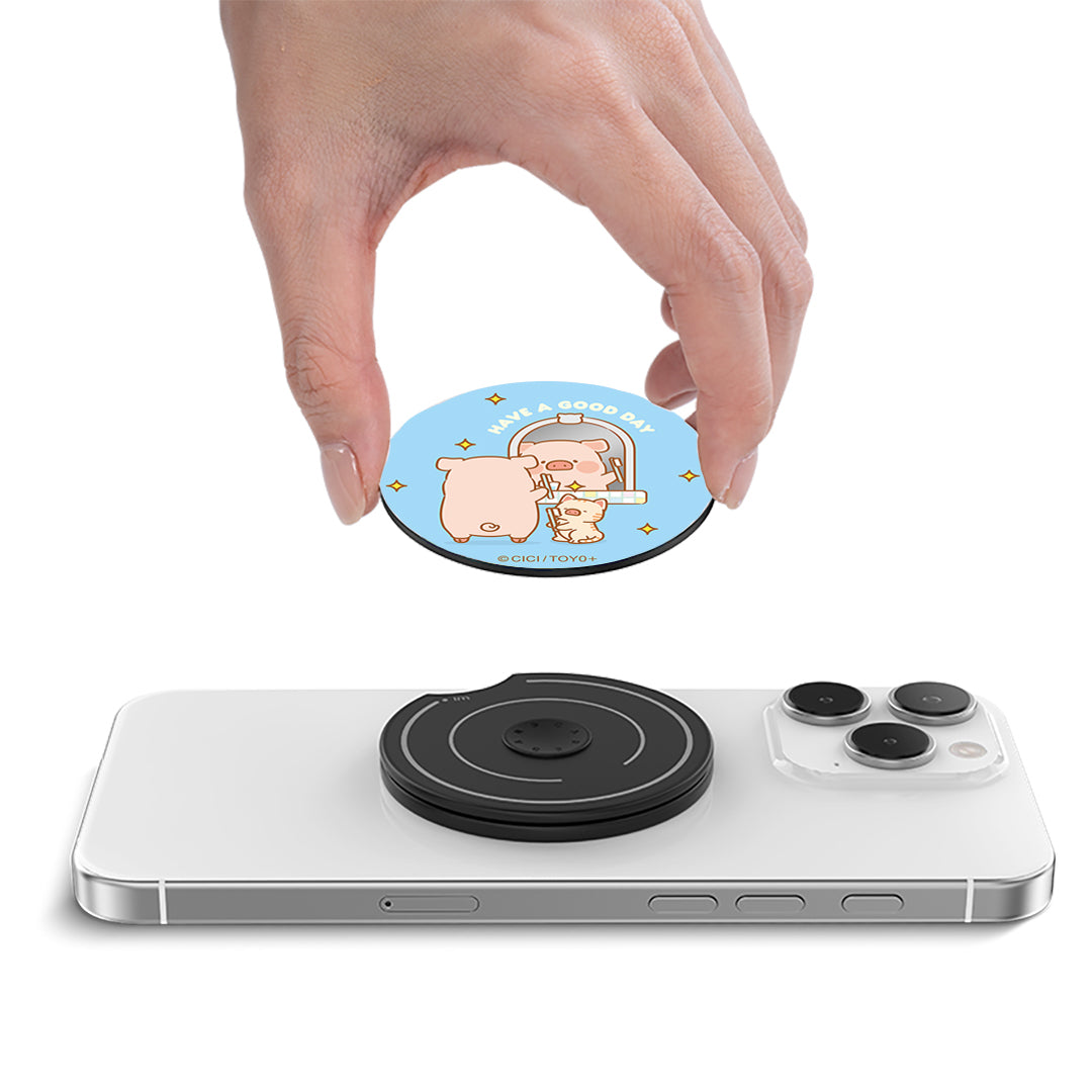 Beautiful Piggy Lulu the Piggy Griptok Magsafe Stand Cover By Casebang