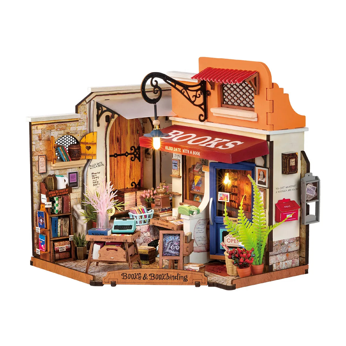 Corner Bookstore DIY Miniature House (DG164) by Rolife