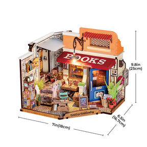 Corner Bookstore DIY Miniature House (DG164) by Rolife