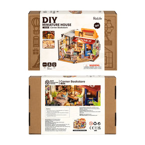 Corner Bookstore DIY Miniature House (DG164) by Rolife