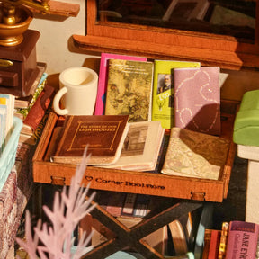 Corner Bookstore DIY Miniature House (DG164) by Rolife