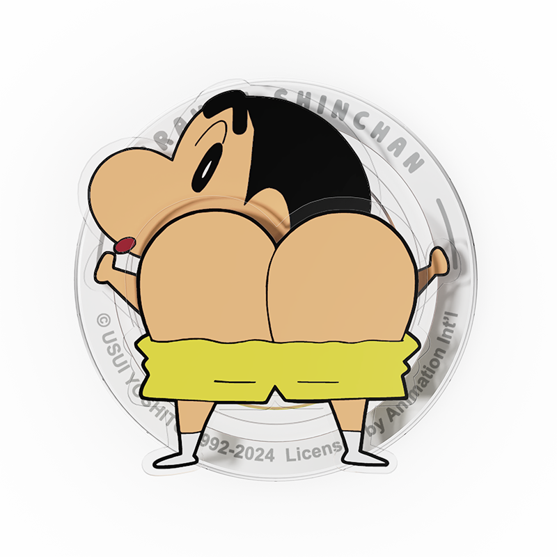 Crayon Shinchan Griptok สีขาว ลาย Rock สำหรับติดมือถือ