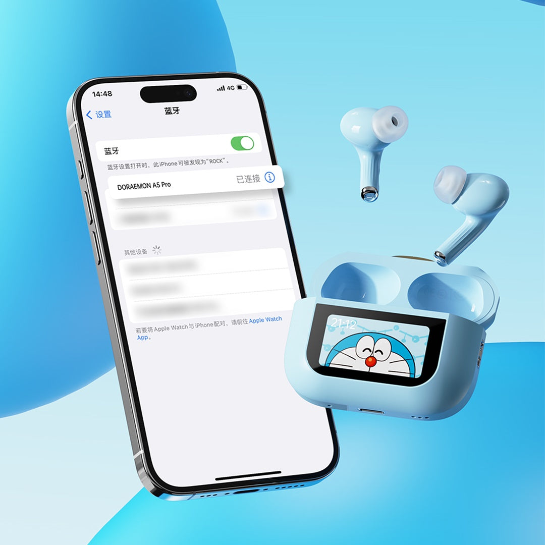 Doraemon TWS Earphones (A5 Pro Smart Touch Screen ANC) By Rock