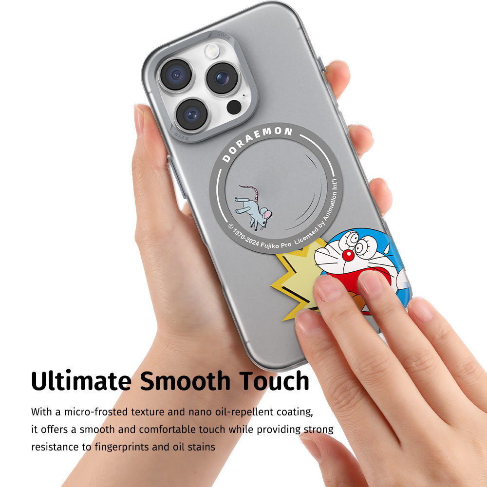 Doraemon In Share Magnetic Case (iPhone 15 Pro - 16 Pro Max) (Grey) by Rock