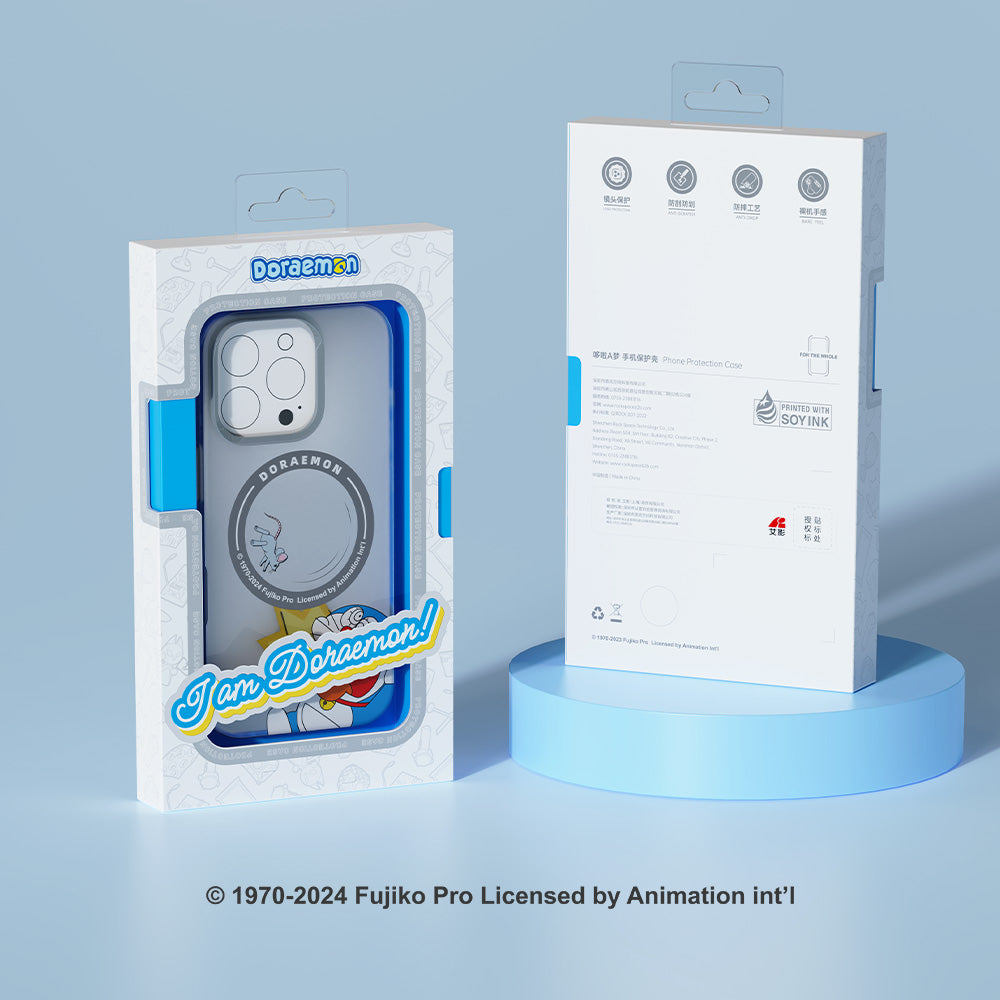Doraemon In Share Magnetic Case (iPhone 15 Pro - 16 Pro Max) (Grey) by Rock