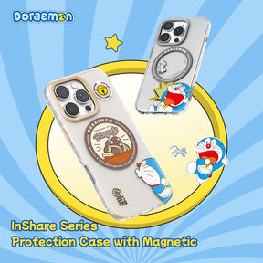 Doraemon In Share Magnetic Case (iPhone 15 Pro - 16 Pro Max) (Grey) by Rock