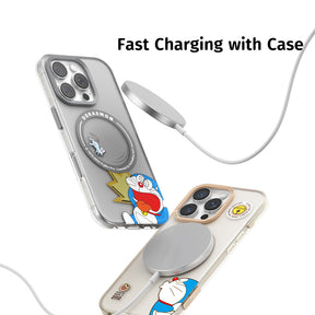 Doraemon In Share Magnetic Case (iPhone 15 Pro - 16 Pro Max) (Grey) by Rock