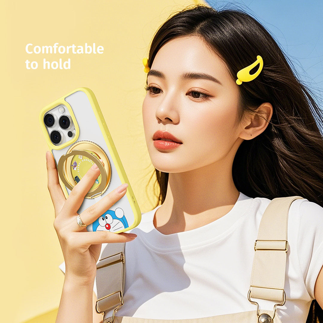 Doraemon Rotating Stand Magnetic Case (iPhone) (Yellow) by Rock