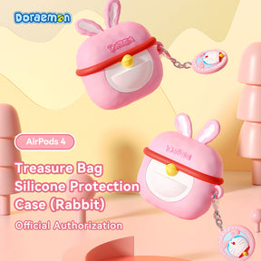 Doraemon Treasure Bag Rabbit Silicone Case (Airpods 4) (Pink) by Rock