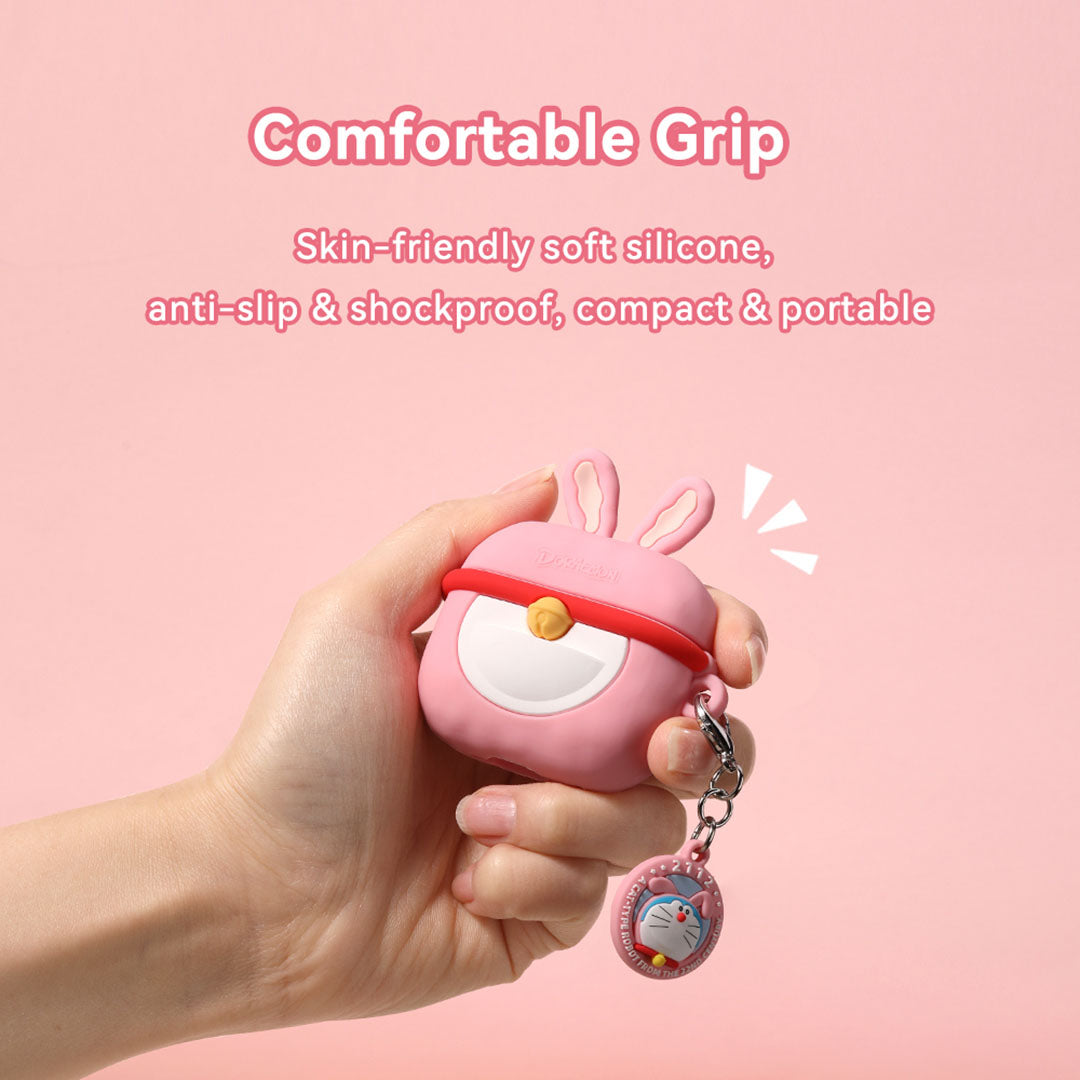 Doraemon Treasure Bag Rabbit Silicone Case (Airpods 4) (Pink) by Rock