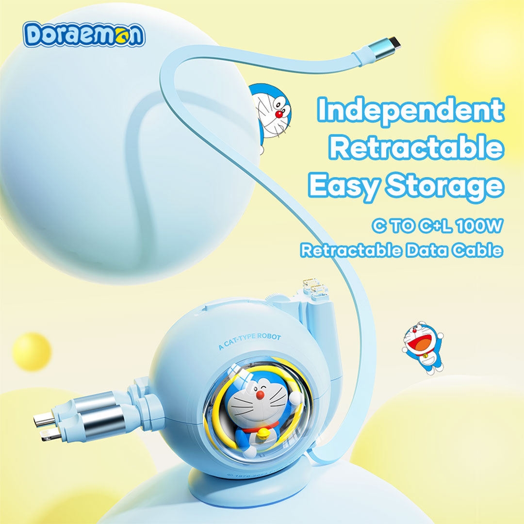 Doraemon 2In1 Charge & Sync Cable (Blue) by Rock